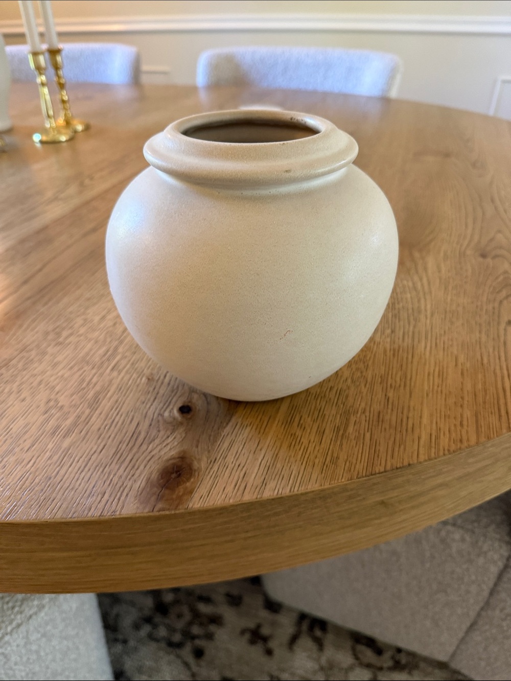 Target Matte Cream Round Ceramic Vase